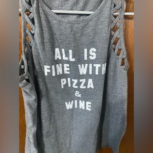 Gray Pizza and wine tank